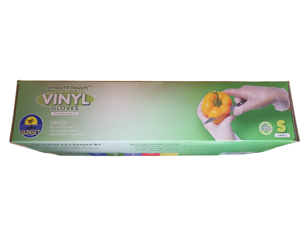 Sunset disposable vinyl gloves