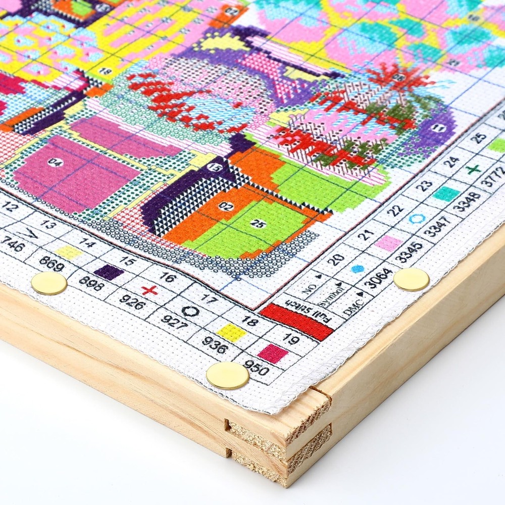 Glooglitter 2 Sets Stretcher Bars for Needlework with Thumb Tacks Regular Nee...