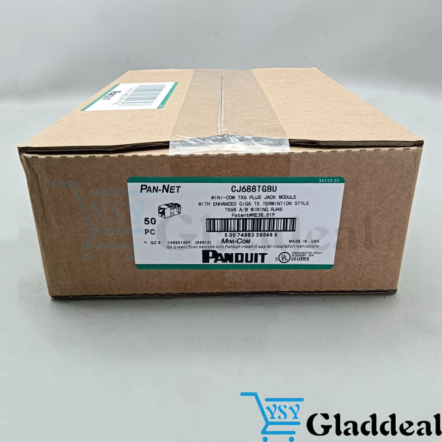 For Panduit Giga TX Cat6 jack blue CJ688TGBU BOX OF 50. Free shipping！