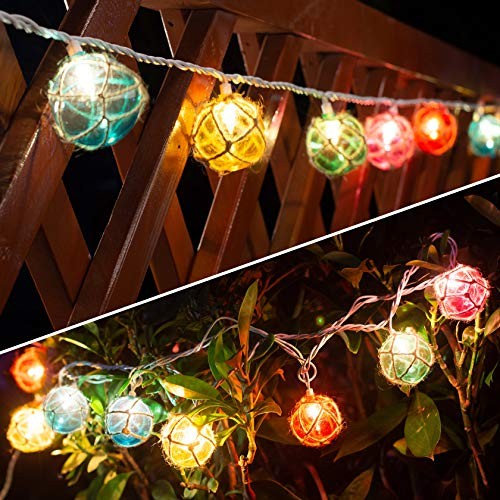 Nautical Fishing Float String Lights, Beach Themed Buoy Lights Set Multicolor