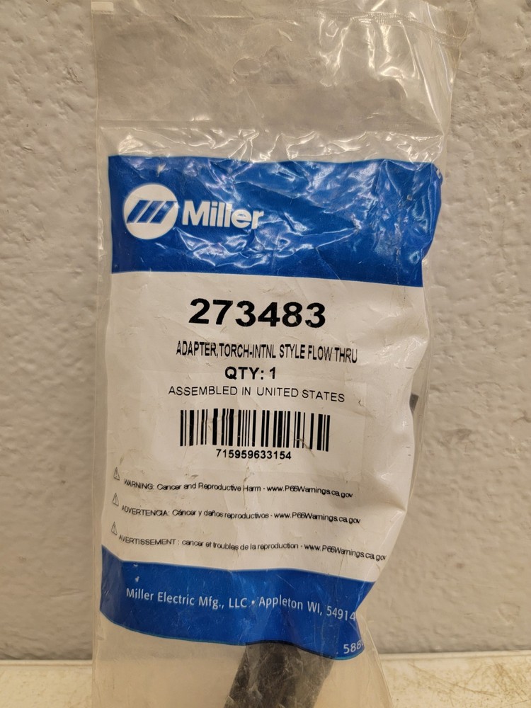 (2) Miller 273483 , Adapter , Torch-Intnl Style Flow Thru