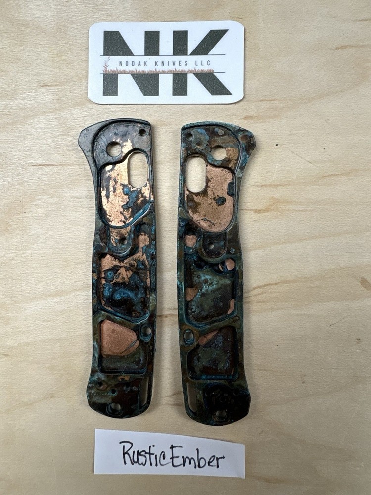 Nodak Custom “Rustic Ember” Shipwreck Copper Benchmade 533 Mini Bugout Scales