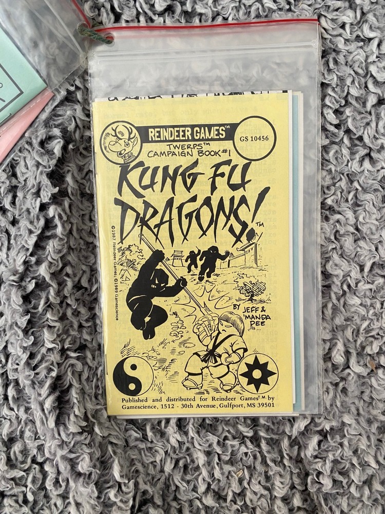 TWERPS RPG Bundle (Rules + 4 Booklets) (Reindeer Games, 1987+, EX/NM)