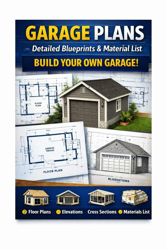 PLANS / Construction Drawings/ DESIGN / KG-31 Frame Garage with Workshop.