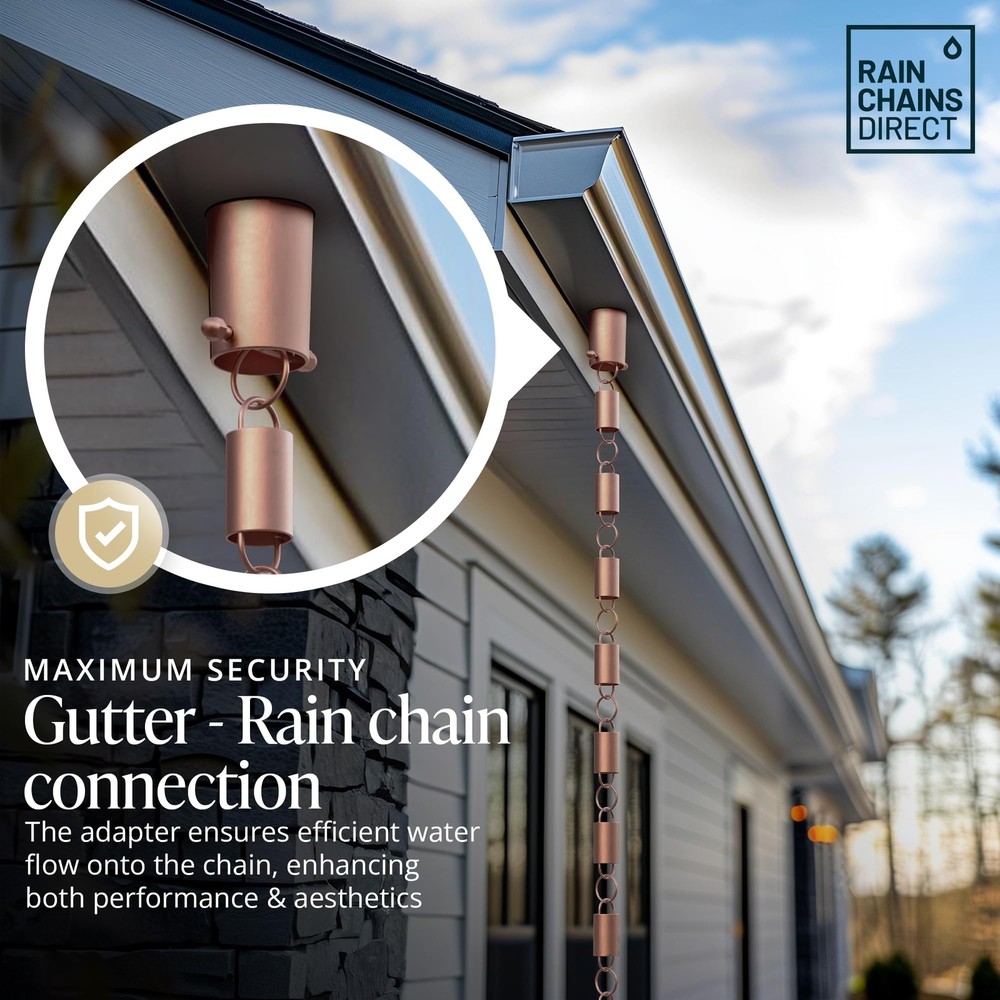 Rain Chain Gutter Adapter/installer In Pure Copper