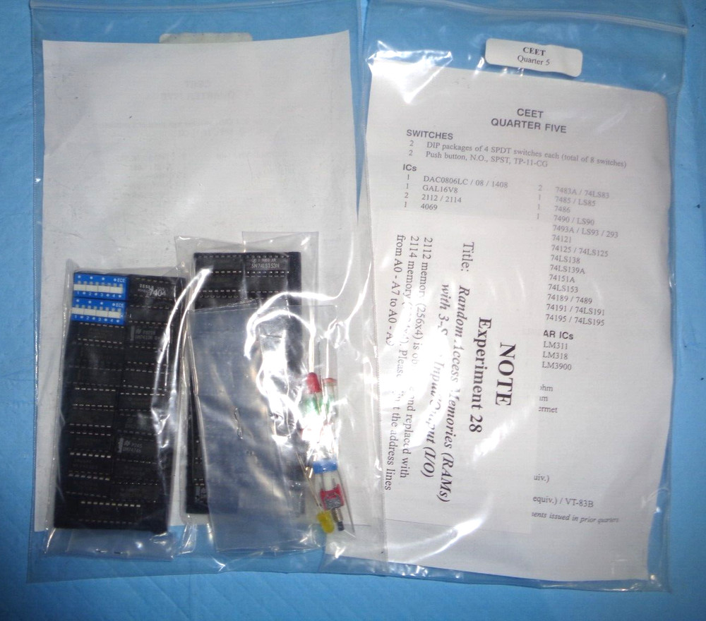 CEET Electronics Learning / Teaching Kit - Advanced - RAM w/ 3 State I/O etc.