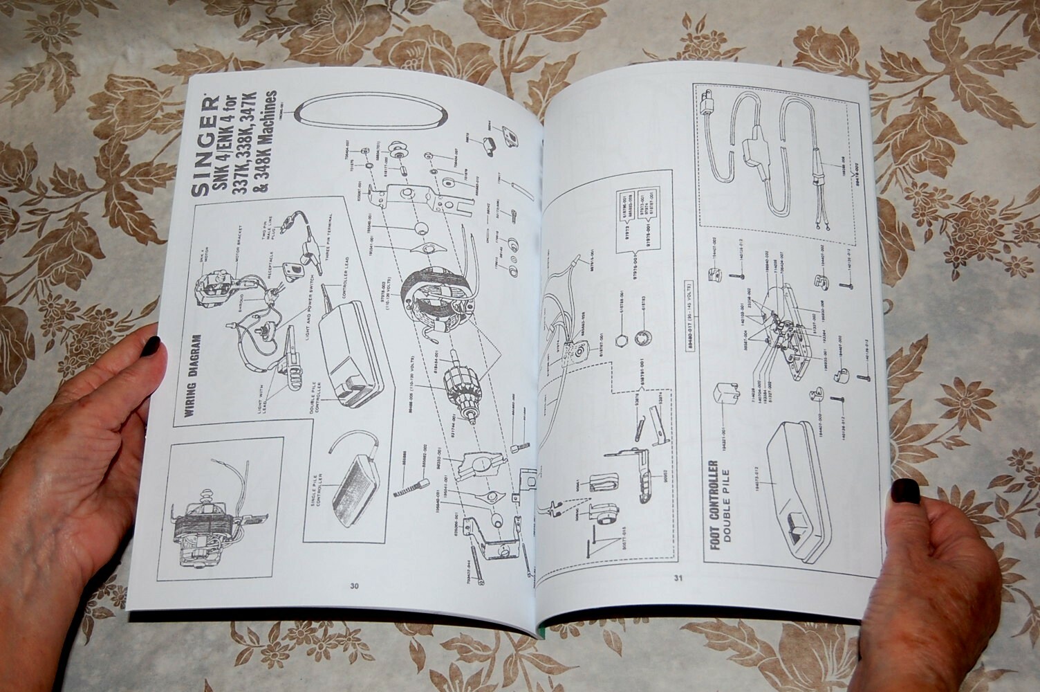 Rare Service Manual for Singer Sewing Machines Motors, Foot Controllers, Lights,