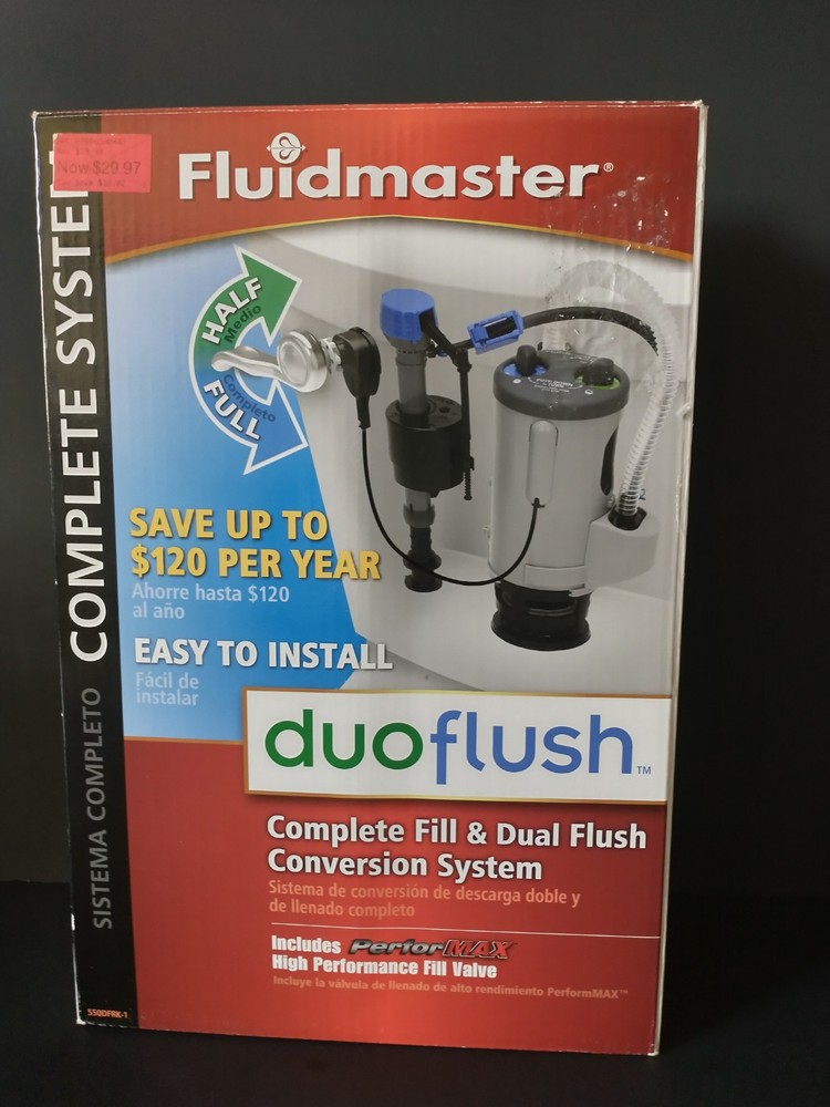 Fluidmaster 550DFRK-1 DuoFlush Complete Fill & Dual Flush Conversion System