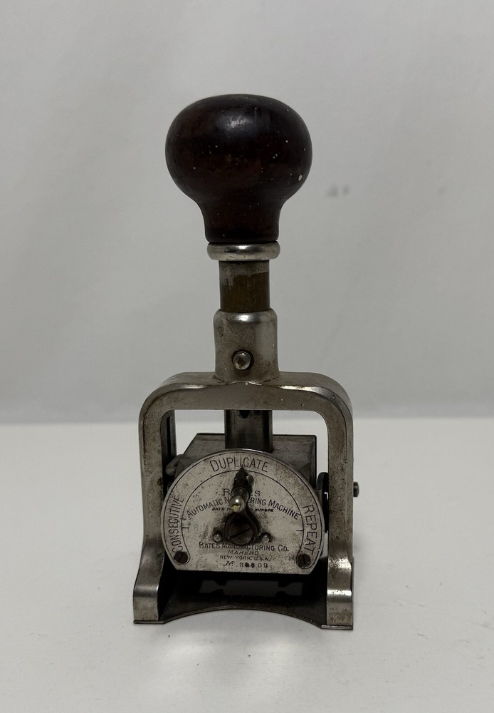 Vintage Bates Numbering Machine 5 Wheels Style Duplicate Consective Repeat