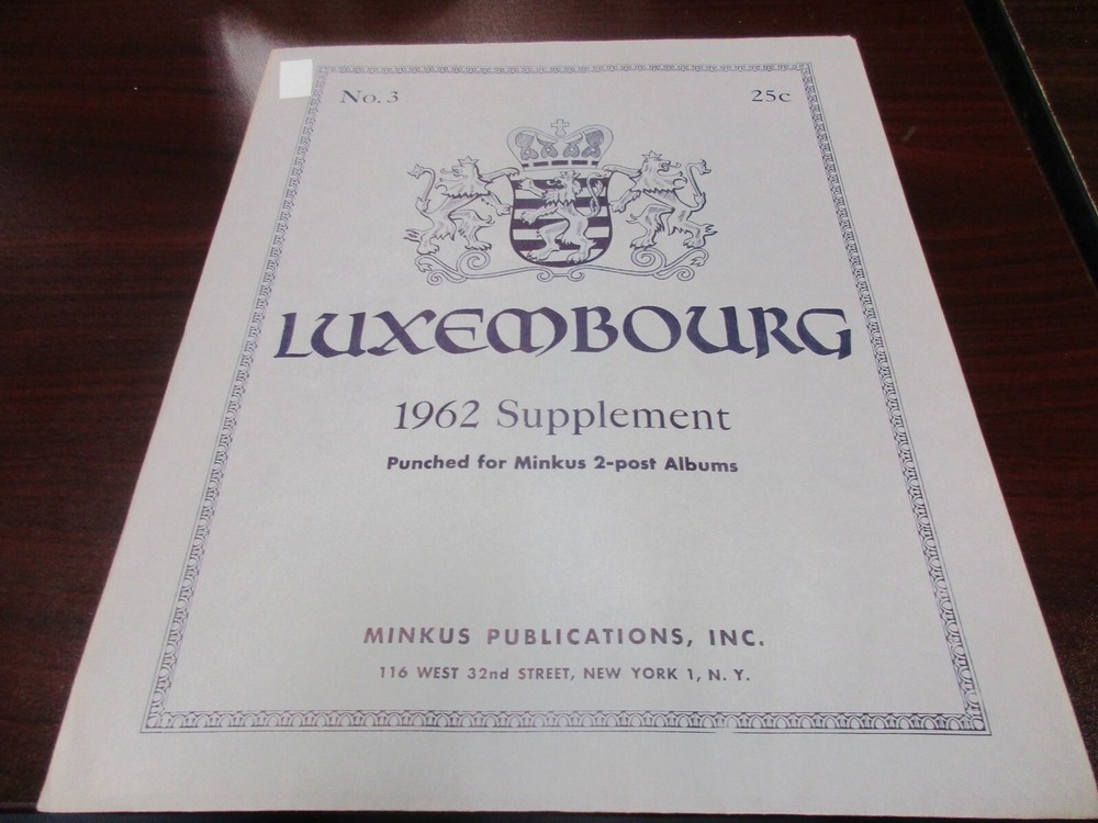 "MINKUS" 1962  SUPPLEMENT LUXEMBOURG  #3   W/FREE SHP.
