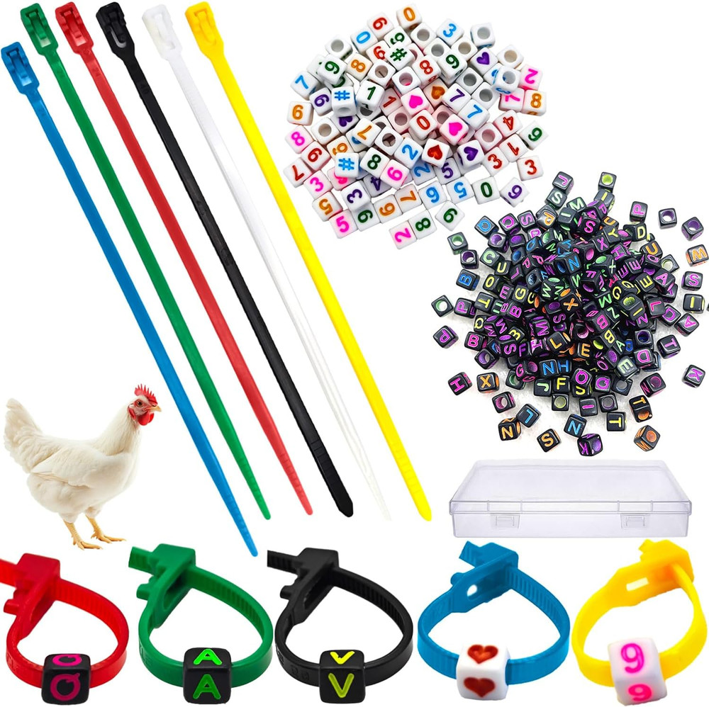 100 Pcs Adjustable Chicken Leg Bands Multicolor, Poultry Identification Bands...