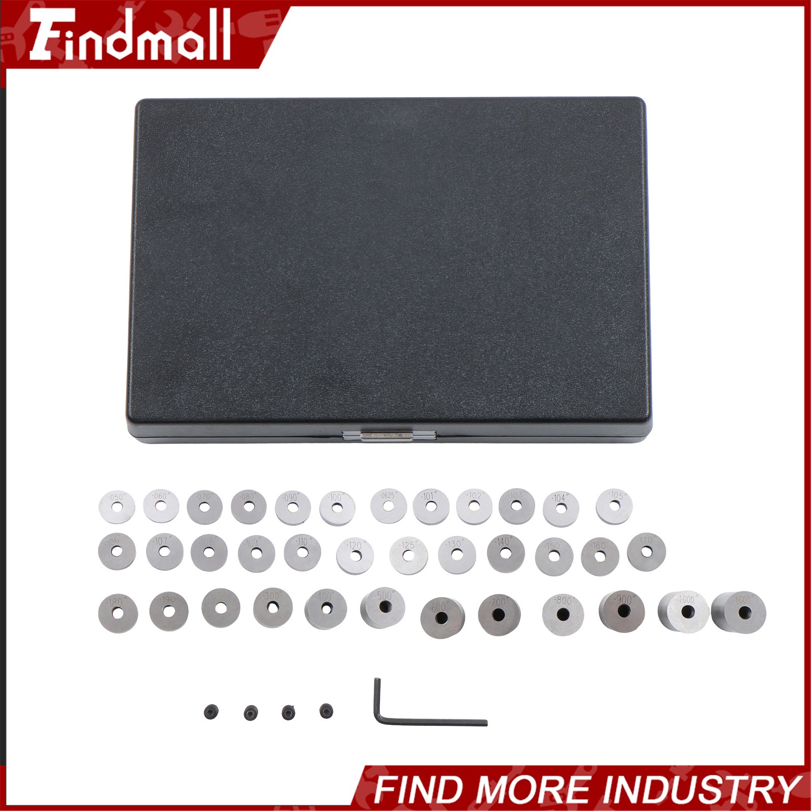 Findmall 0.050" to 1" 36 PCS Steel Round Space Gage Block Hardened Set