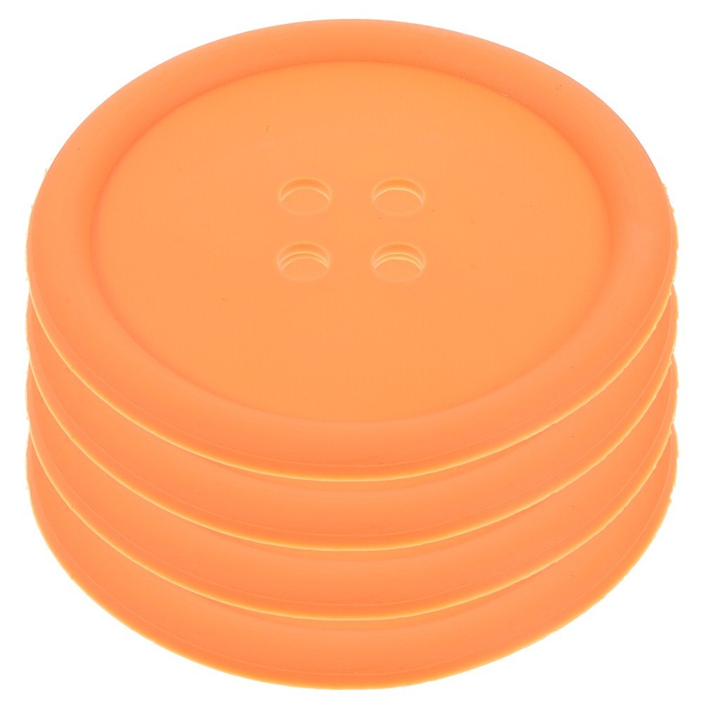 4 Pcs/Pack Silicone Cup Pad Insulation for Hot Dishes Button Shape Mat Pads