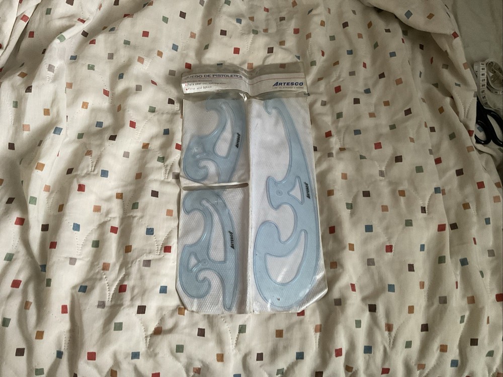 Drafting Drawing Templates 3 Pc with case vintage