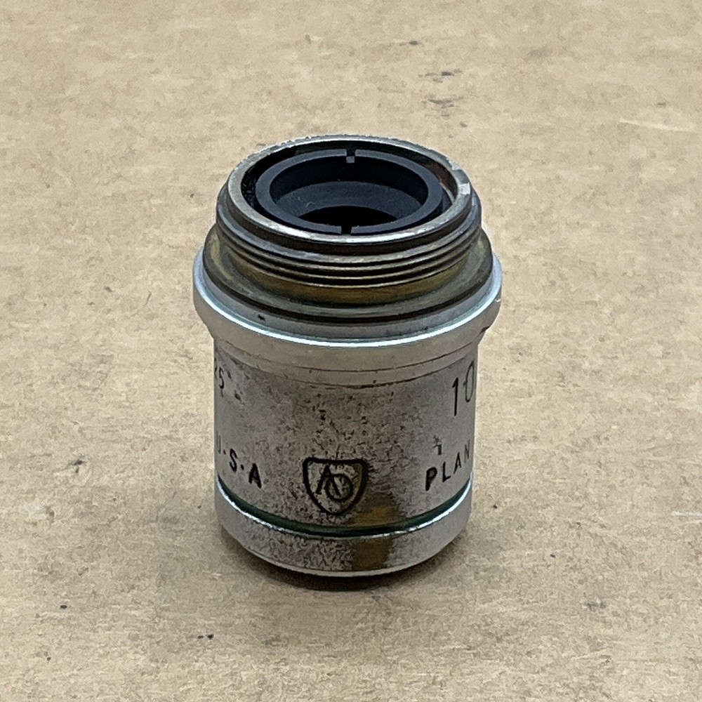 AO American Optical Microscope Objective 10X Plan Achro 10/.25 Cat#1019