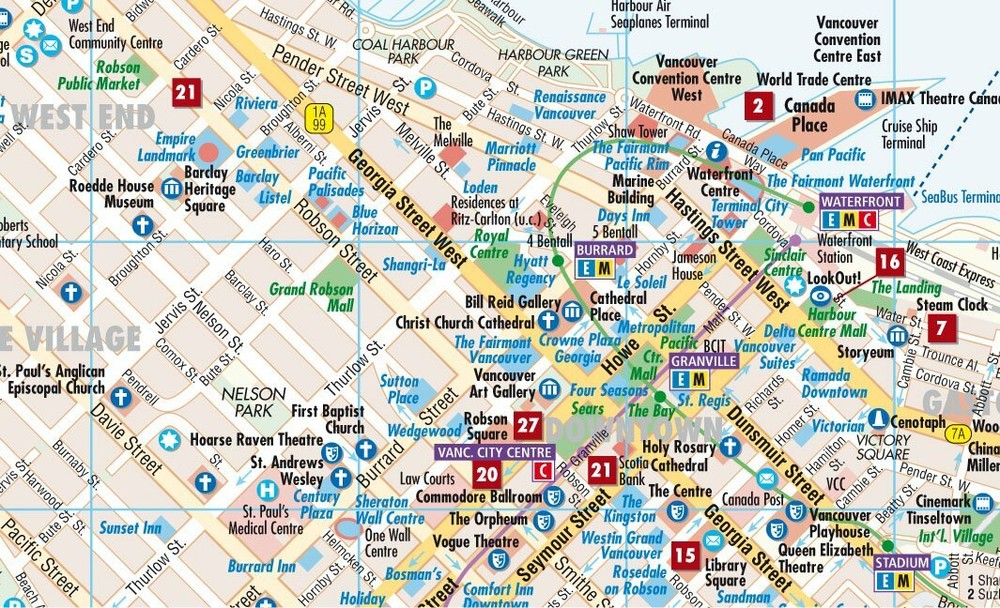 Map of Vancouver, Canada, Laminated & Folded by Borch Maps