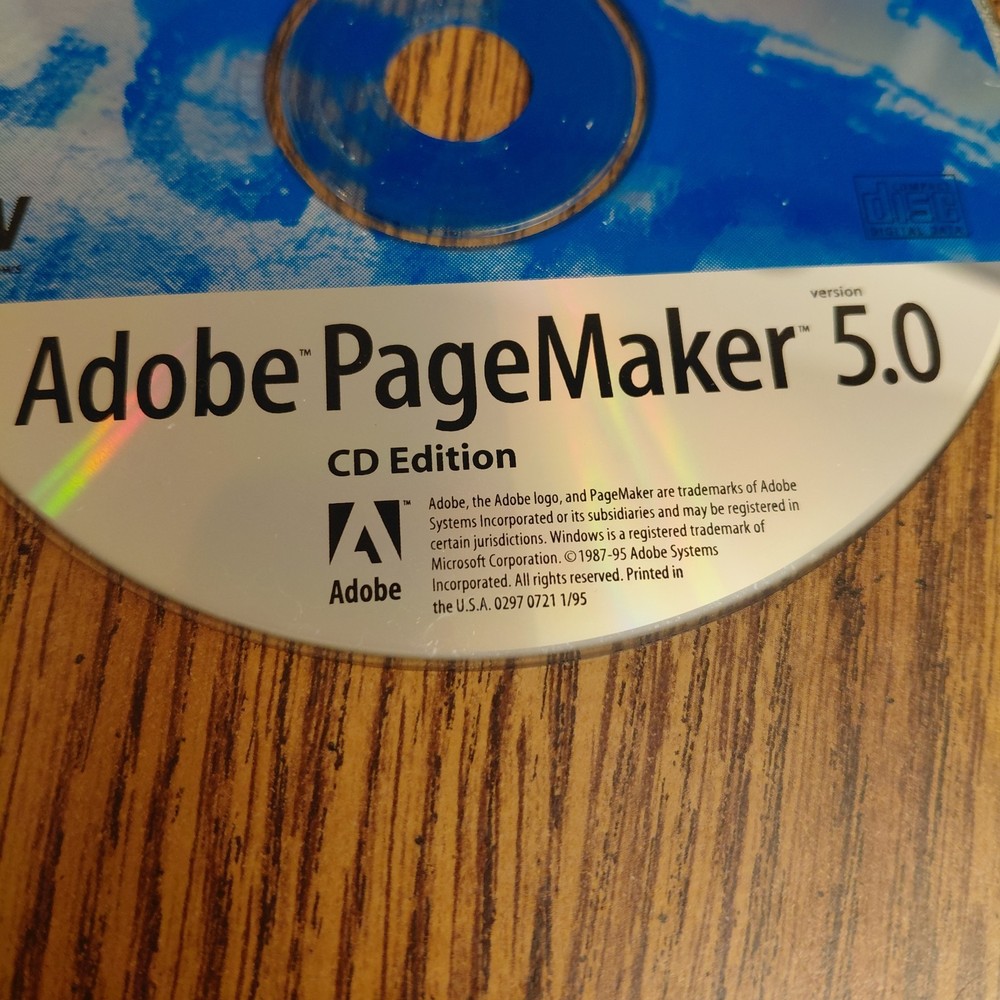 Adobe PageMaker Version 5.0 Windows CD Edition Disc Only No Product Key