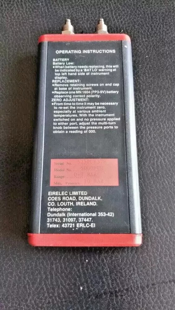 Eirelec 5000PUH range 0-7 bar monometer used # fast shipping