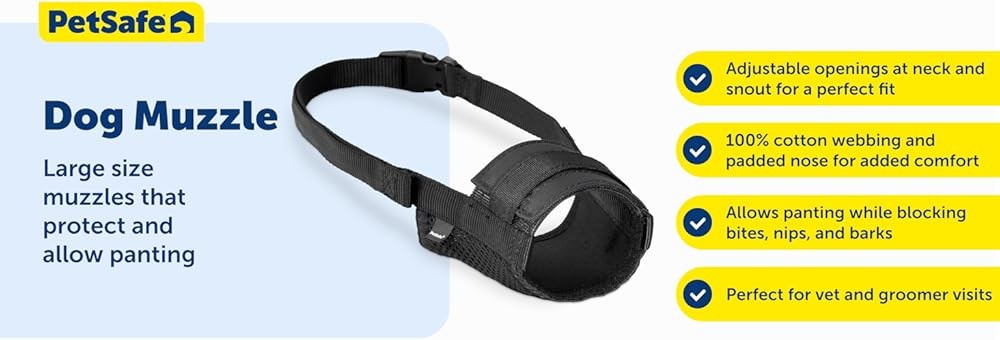 Dog Muzzle - Lar, Bla - fortable Padding - Adjustable