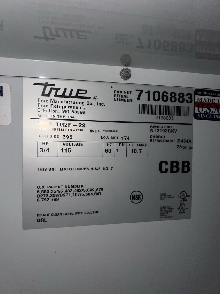 True Freezer 2 Door Freezer