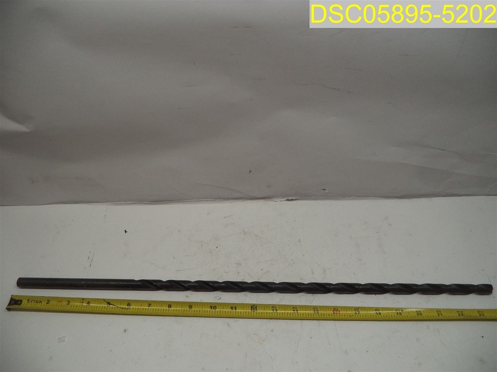1/2" x 24" HSS Extra Long Drill Bit, Straight Shank