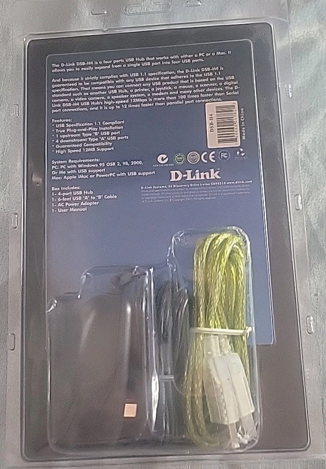 D-Link DSB (DSBH4) 4-Ports External Hub New