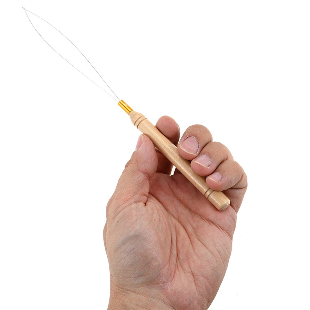 10Pcs Hair Extension Loop Needle Threader 8.78in Pulling Hook Connect DIY Tool
