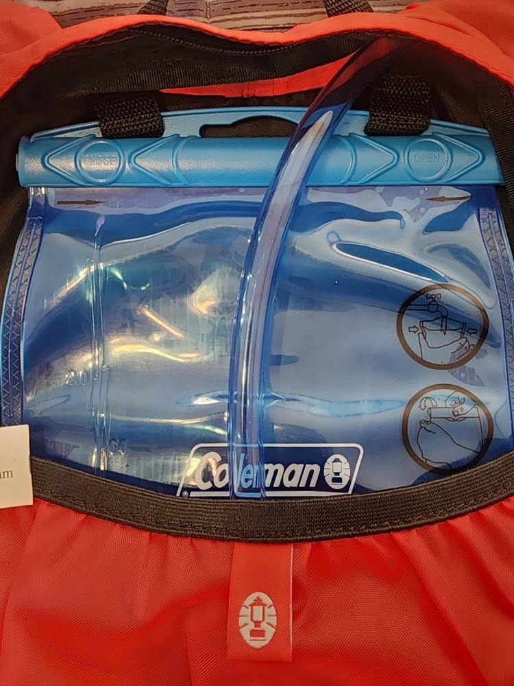 COLEMAN MAX HYDRATION RED BACKPACK Elate 14L, NEW BLADDER
