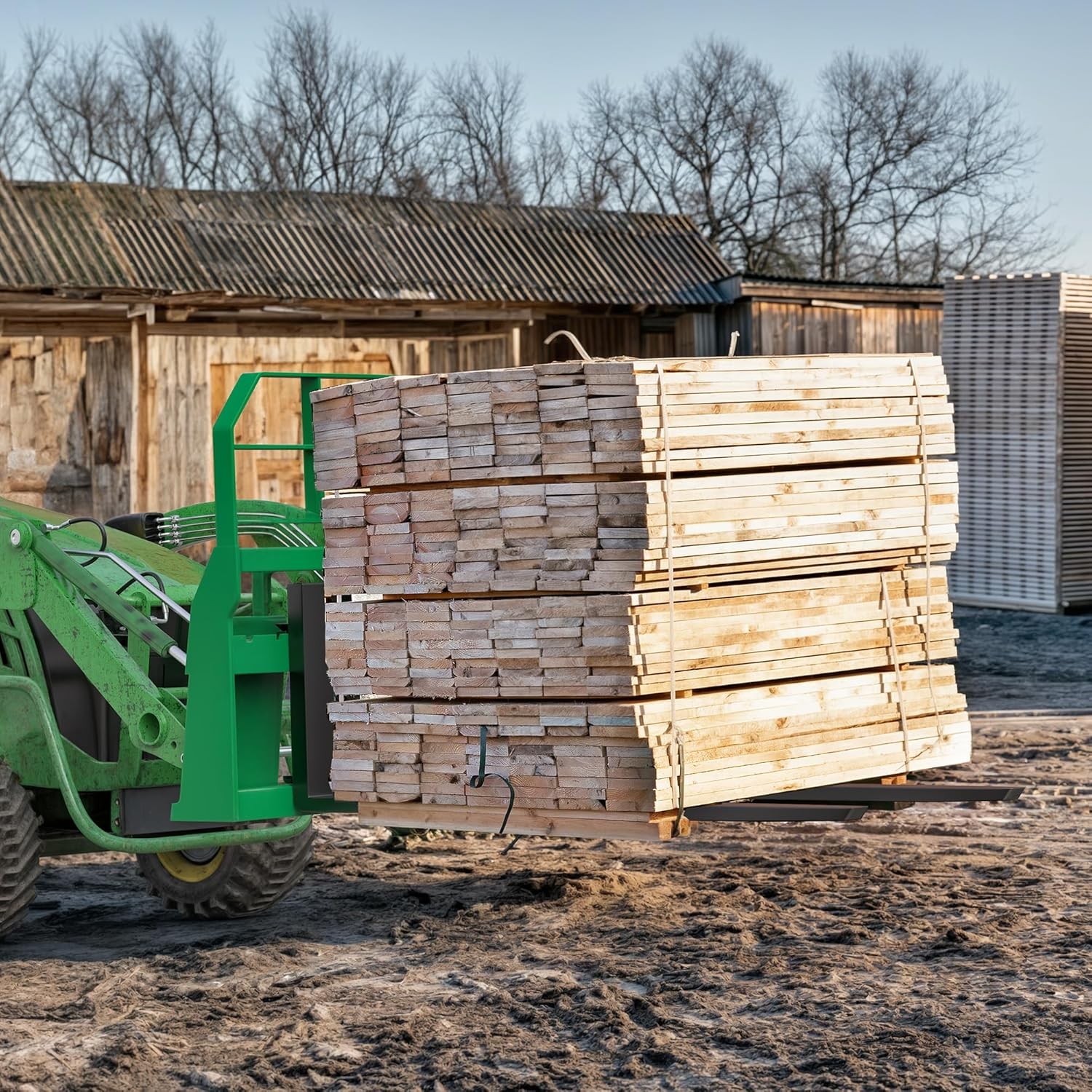 4000 Lbs Quick Attach Pallet Forks 45" Frame 48" Blades for Skid Steer Tractors