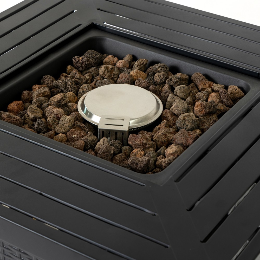 Propane Fire Pit Table with Waterproof Cover and Adjustable Flame