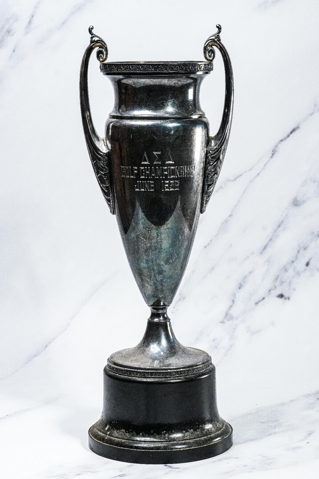 Classic Pair of Large Silverplate Antique Trophy Cup Trophies Home Decor Prop