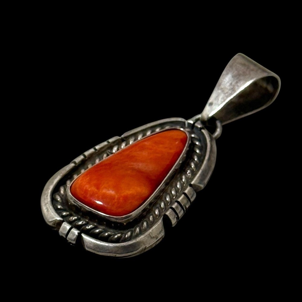 Vintage Native Signed Spiny Sterling Pendant