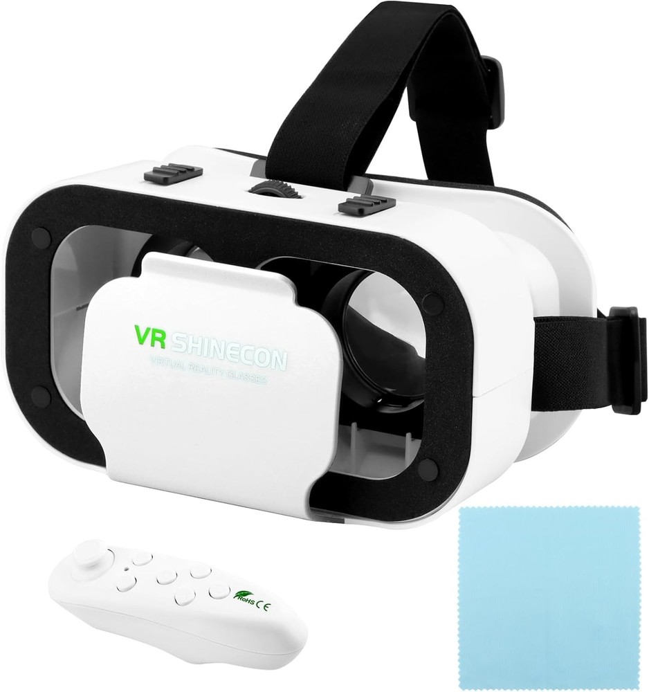 V5 VR Headset: 3D Glasses for Mobile, Bluetooth Remote & Adjustable Distance