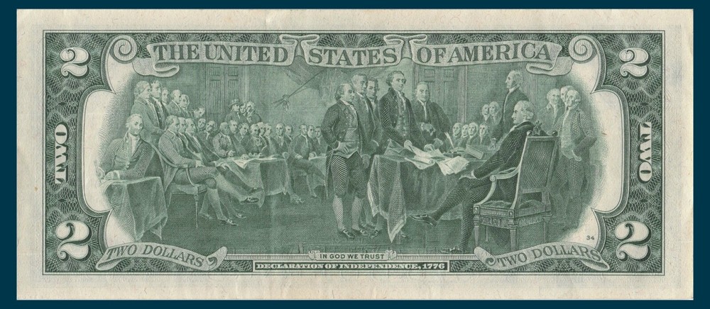 High Treasury Seal Error 1976 Third Print Shift Error Two$ Bill Trinary Alterna