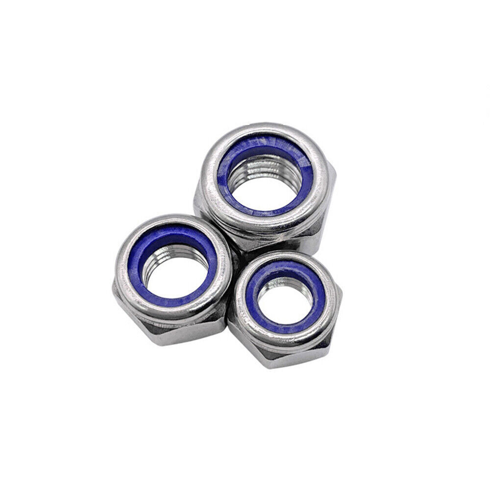 Fine Thread 304 Stainless Steel DIN985 Nylon Insert Lock Nut Hex Nylock Nut