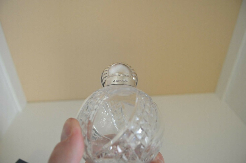 Carrs Solid Sterling Silver and Crystal Perfume Bottle