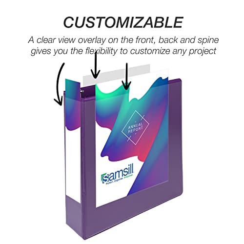 Durable 2 inch 3 Ring Binder, D Ring Binder, 4 Pack Fashion Assortment 2 Inch