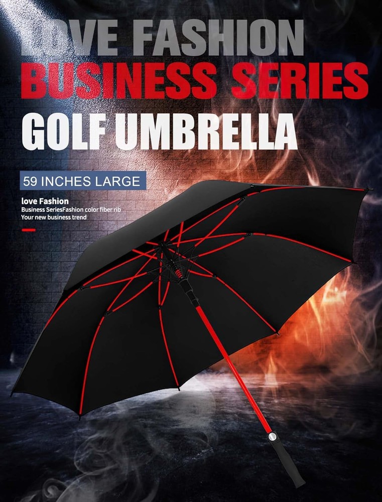 Automatic Open Golf Umbrella，Extra-Large Oversized 62 Inch Windproof Rain Stick