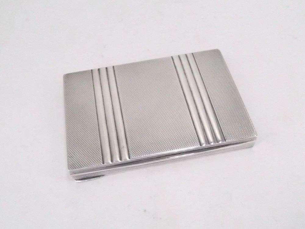 BEAUTIFUL RECTANGULAR CIGARETTE BOX SOLID SILVER VERMEIL ORIGIN FRANCE
