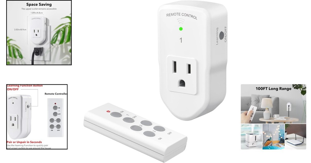 Long Range 100ft Wireless Remote Outlet with Certification