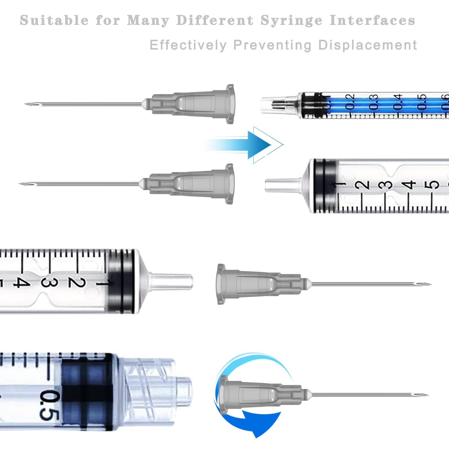 27 Gauge 1 Inch Needle,100 PCS Luer Lock Industrial Dispensing 27Ga-1 inch