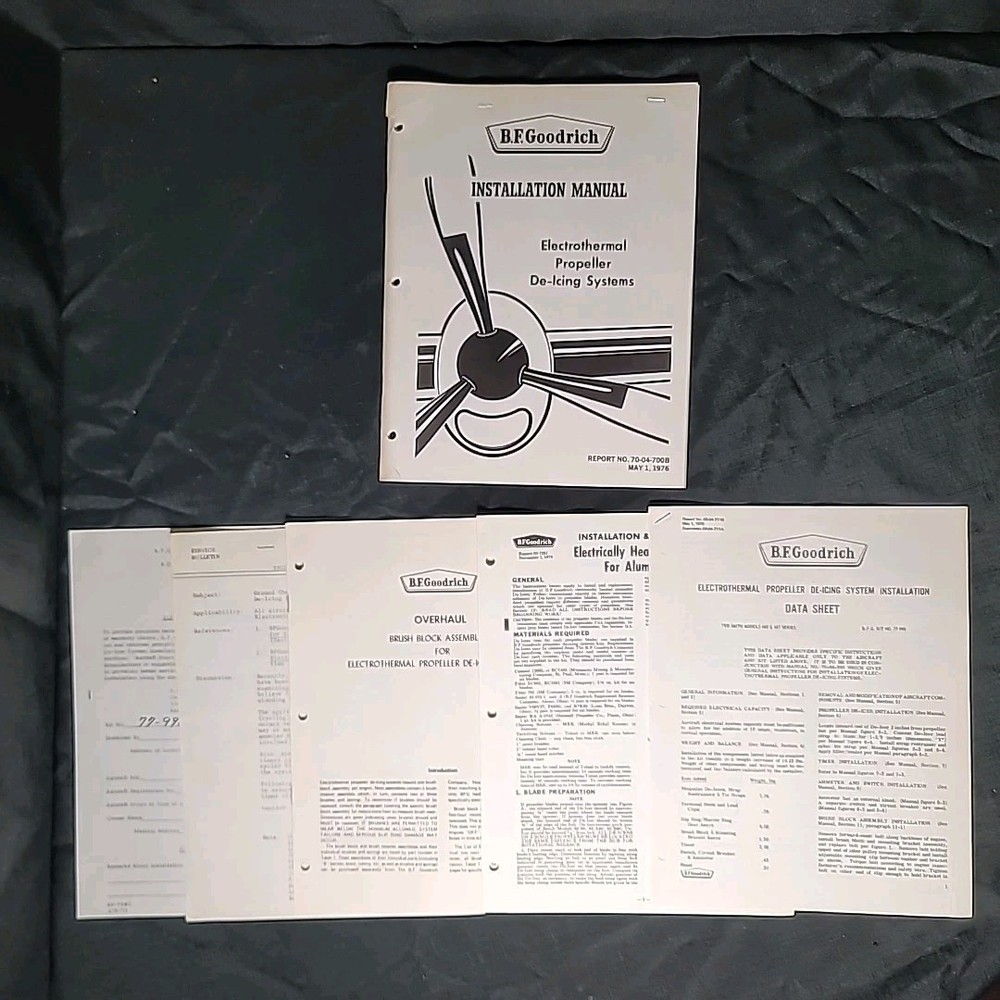 BF Goodrich Electrothermal Propeller De-Icing Systems Installation Manual OEM