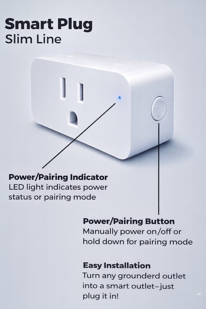 UNINEX 4-Pack Smart Plug Slim Line