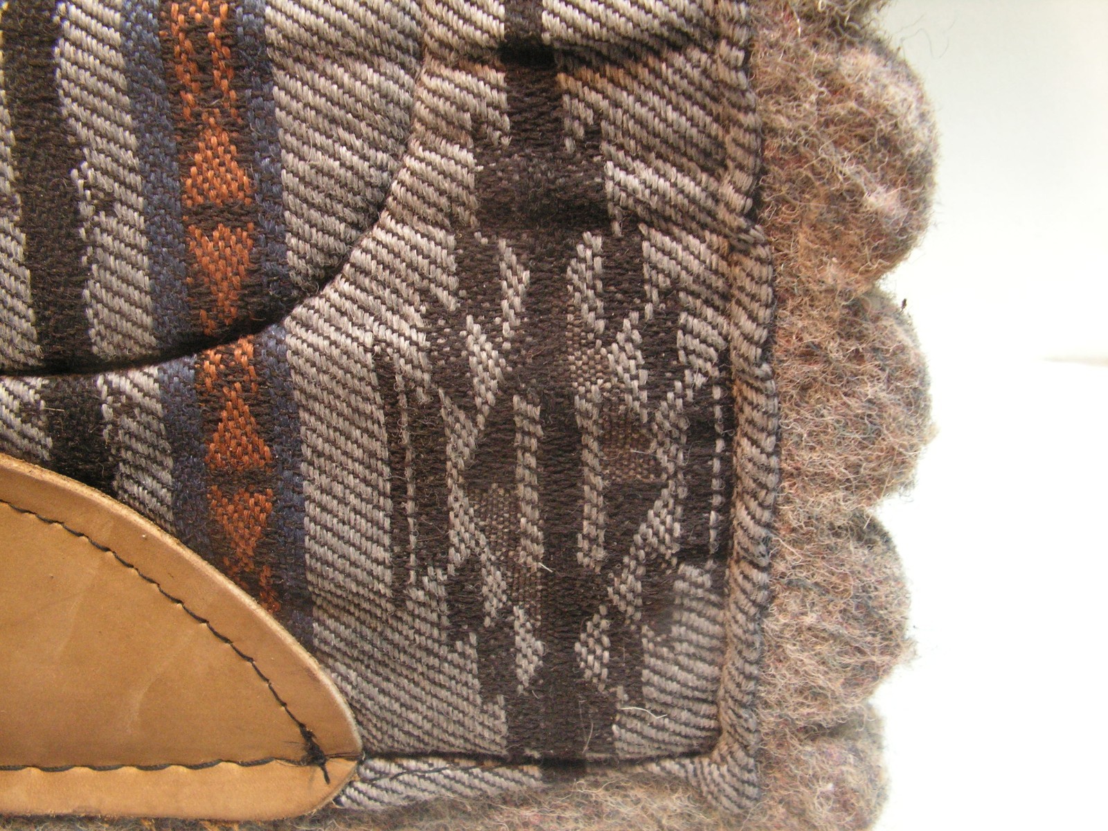 Vintage Saddle Pad Blanket Small Pony Southwestern 16 1/2" x 16" X 7/8" Leather