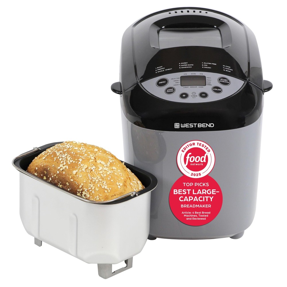 West Bend Hi-Rise Bread Maker Machine Programmable 12 Programs Including Glu...