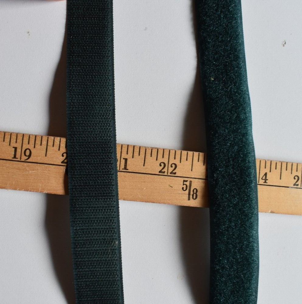 DARK GREEN HOOK & LOOP SEW-ON TAPES 1 " WIDE BY THE YARD