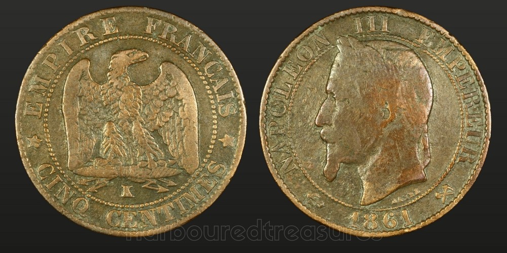 France 1861 K 5 Cinq Centimes