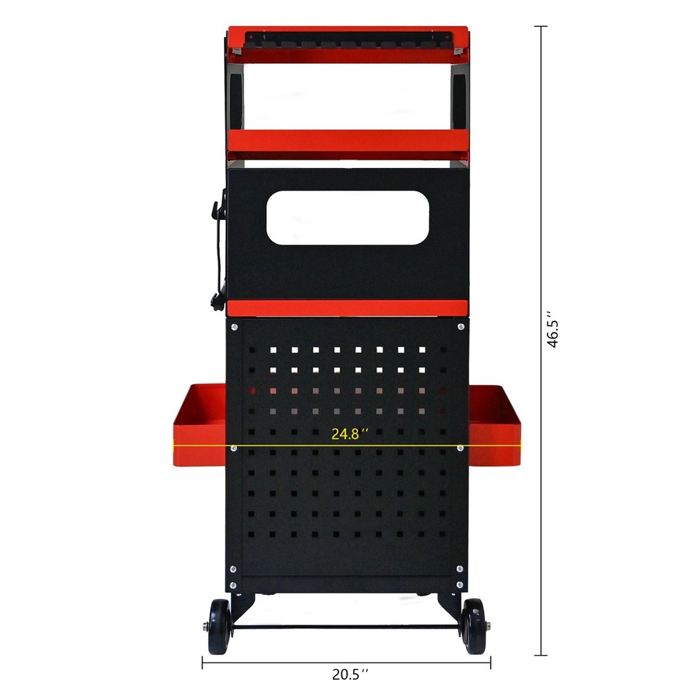 4 Layer MULTI PURPOSE TROLLEY FOR DIAGNOSTICS, Red + Black