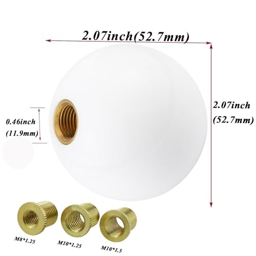 Ball Shift Knob 5 Speed Round Gear Stick Shifter Knobs Car Shifting White