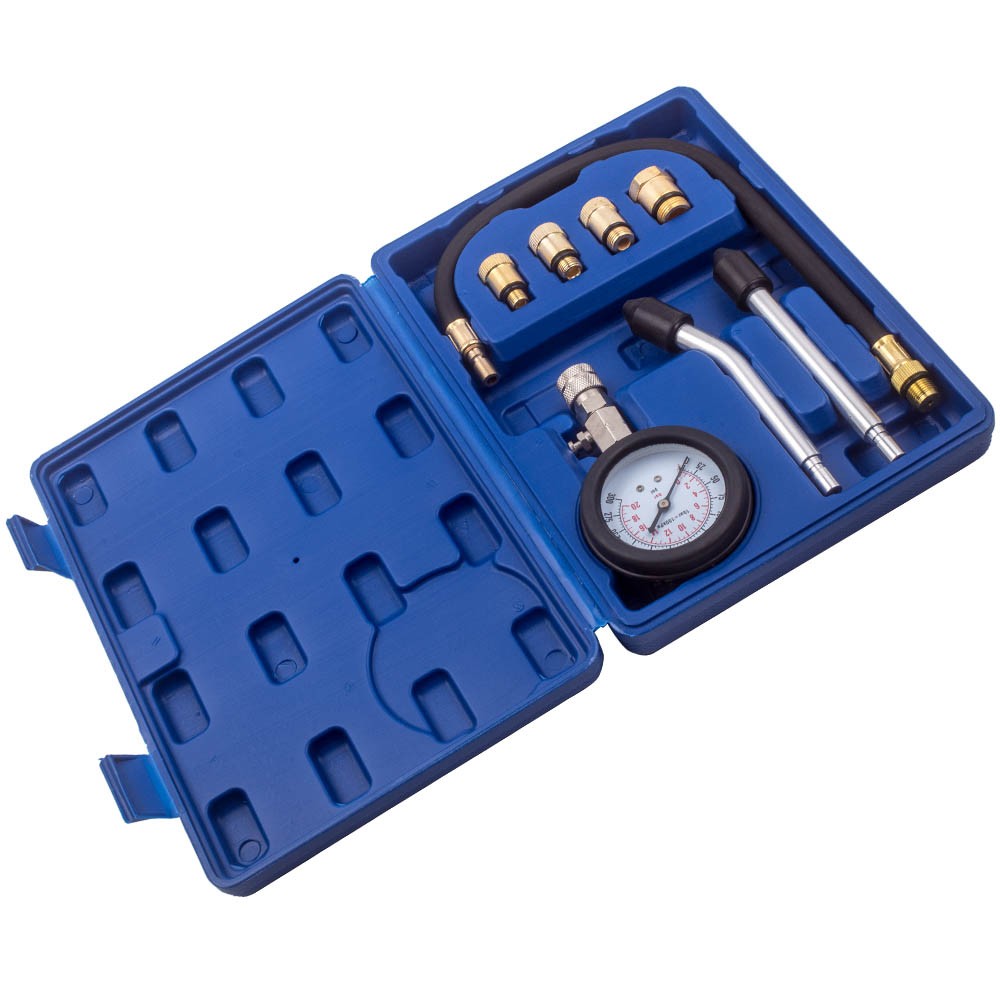 Petrol Engine Cylinder Compression Pressure Tester Pipes Detector Tool Kit
